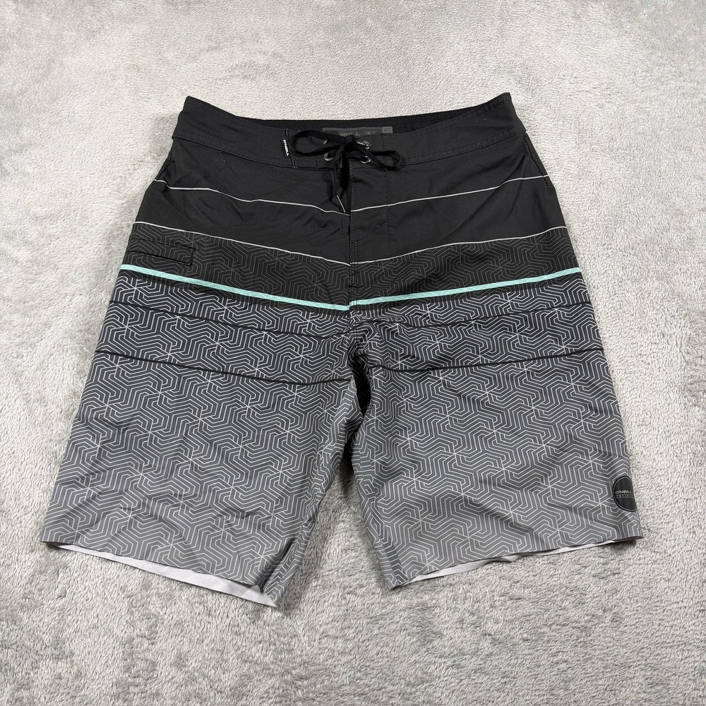 O'Neill Hyperfreak Board‎ Shorts Mens 29 Gray Geometric 9" Surf Swim Vacation